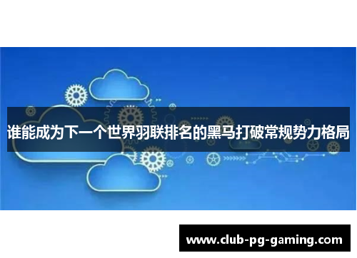 谁能成为下一个世界羽联排名的黑马打破常规势力格局